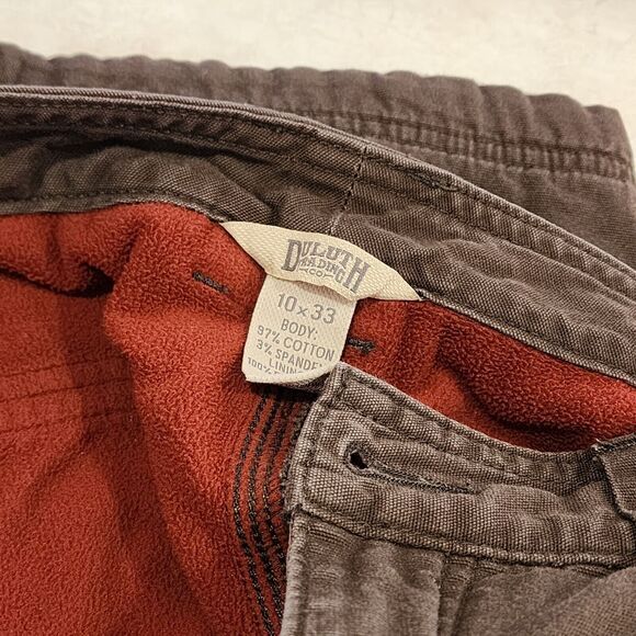 Duluth Trading Women's Fleece Lined Flex Firehose Brown pants jeans Size 10 - Picture 4 of 5
